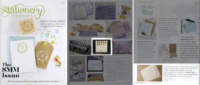 Bella Figura was featured in the spring 2014 issue of Stationery Trends magazine 