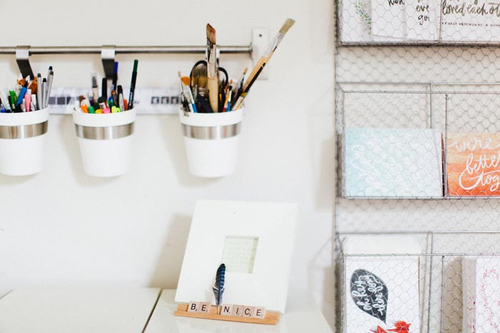 Bella Figura designer Chelsea Petaja's workspace